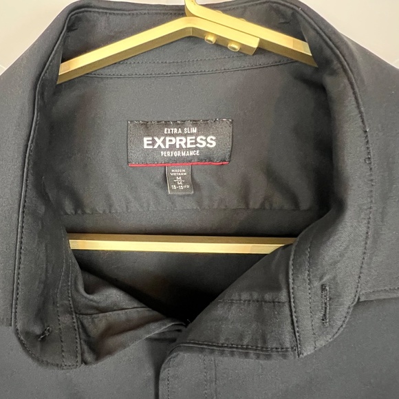 Express Men's Black Slim Fit Button Up - Picture 3 of 7